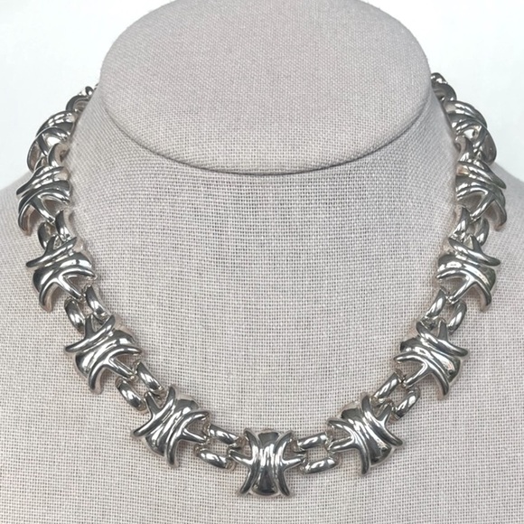 St. John Vintage Silver Tone Chunky Necklace